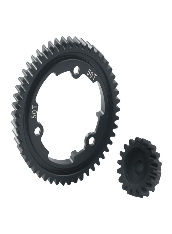 ترس محرك فولاذي مقوى 50T 1 Mod مع ترس محرك 18T لسيارات Traxxas 1/5 X-Maxx 1/7 XO-1 1/10 Maxx 1/10 E-REVO 2.0 VXL، بديل للرقم 6447 (50T) - Image 2